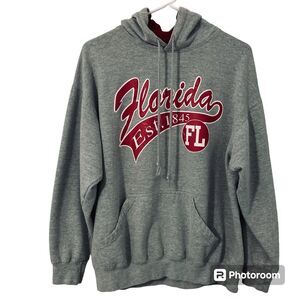 Point Sportswear Hoodie Sweatshirt Large Florida Gray Red Hoodie Lining Pockets